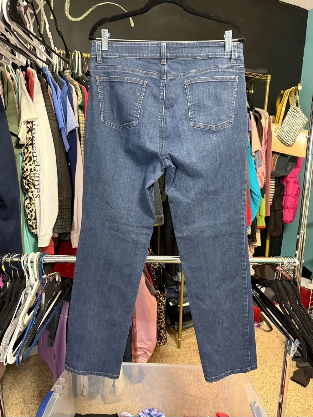 Eileen Fisher Women’s Straight Leg Stretch Jeans Medium Wash Sz 10 inseam 30